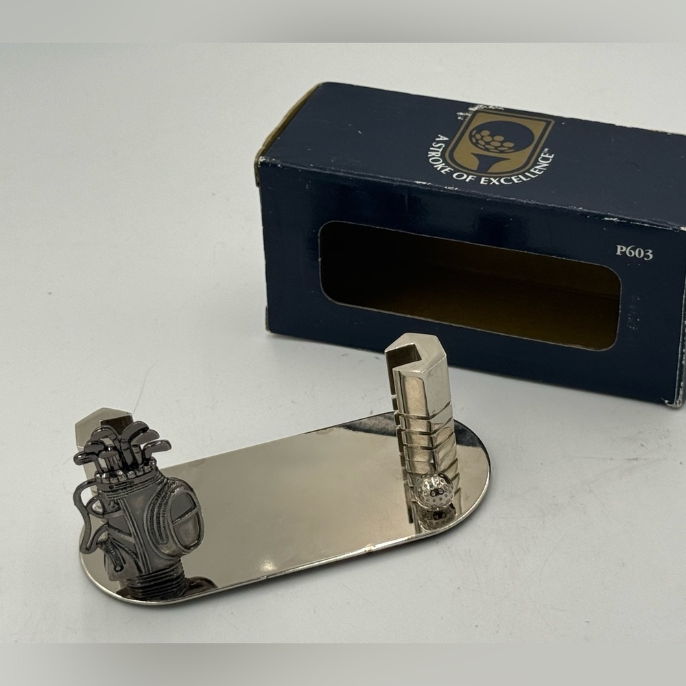 Vintage desk golf bag business card holder.